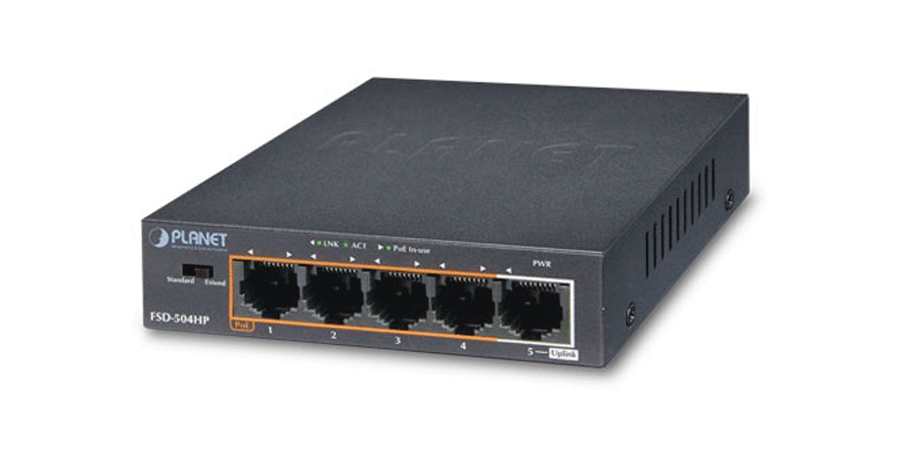 Planet FSD Fast Ethernet Desktop PoE Switch Image