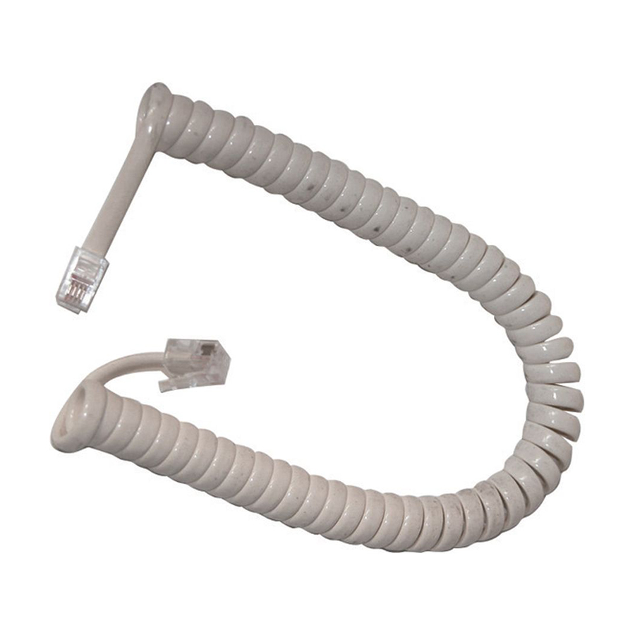 Handset Cord WE4H Plug - WE4H Plug Closed Coil White (L)3Mtr Closed Length: 600mm