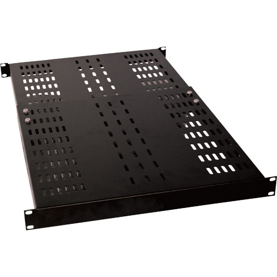 Ultima Adjustable Depth Shelf Vented Heavy Duty Up to 250kg PSPL0047B Black (H)1U x (W)19 x (D)450mm Adjustable range 450mm to 760mm