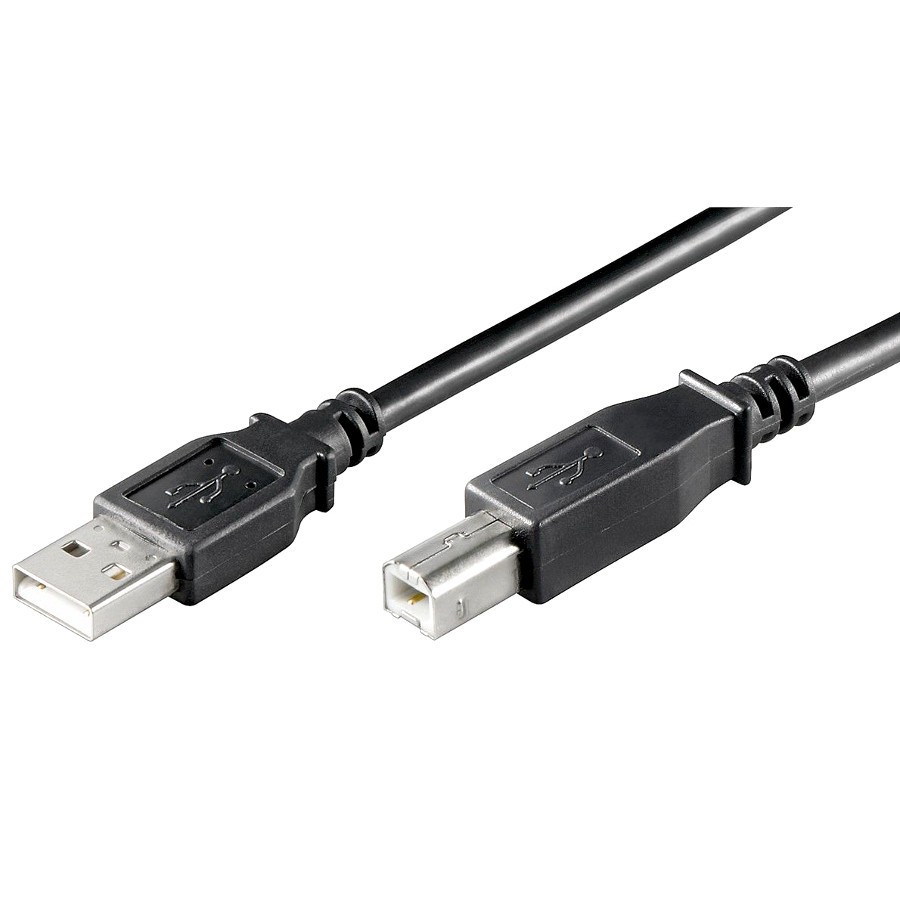USB Lead USB2.0 A to B Nickel Plated Male-Male Black (L)2Mtr NX-USB-162