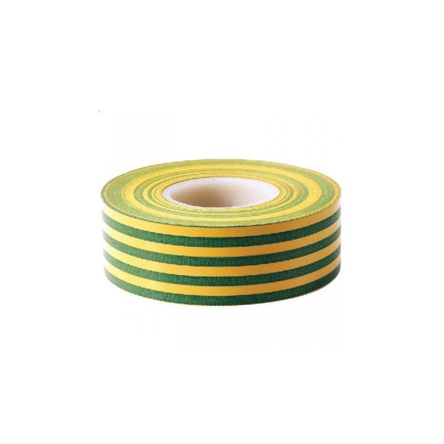 PVC Tape Green/Yell (W)19mm x (L)20Mtr ROLL