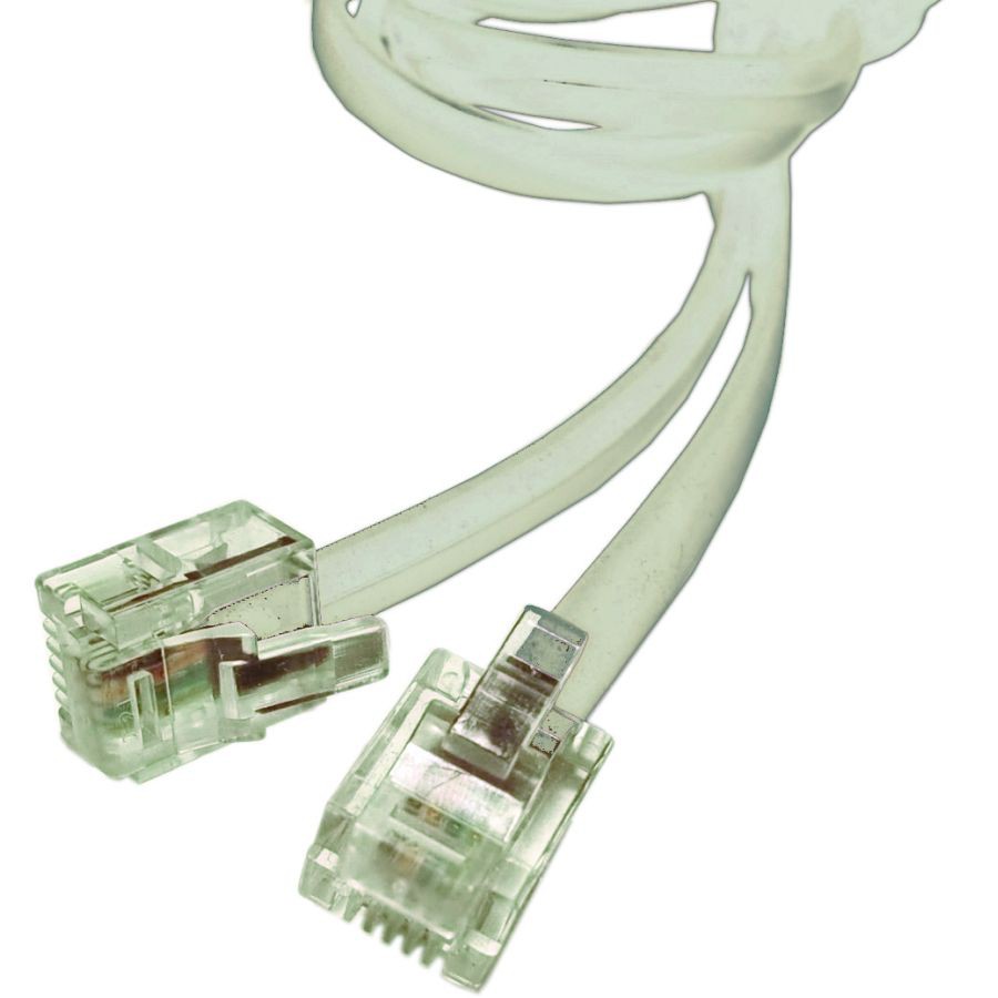 Line Cord RJ11 Plug - RJ11 Plug 4 Wires White (L)3Mtr