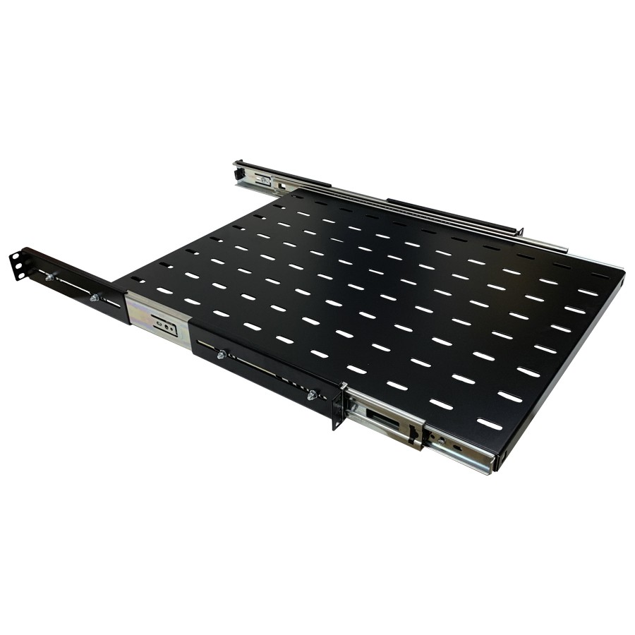 Ultima Sliding Shelf Vented Standard Up to 45kg Black (H)1U x (W)19 x (D)450mm Adjustable 450mm to 750mm