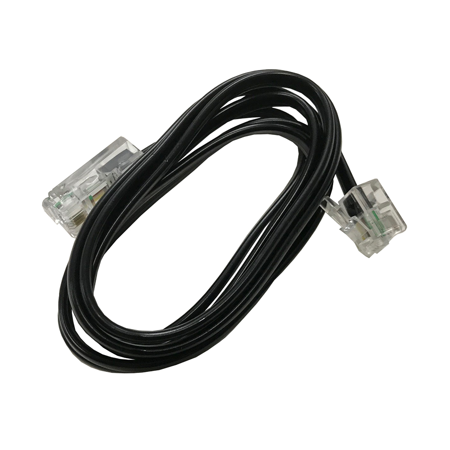 Line Cord RJ11 Plug - RJ45 Plug 4 Wires Black (L)1Mtr