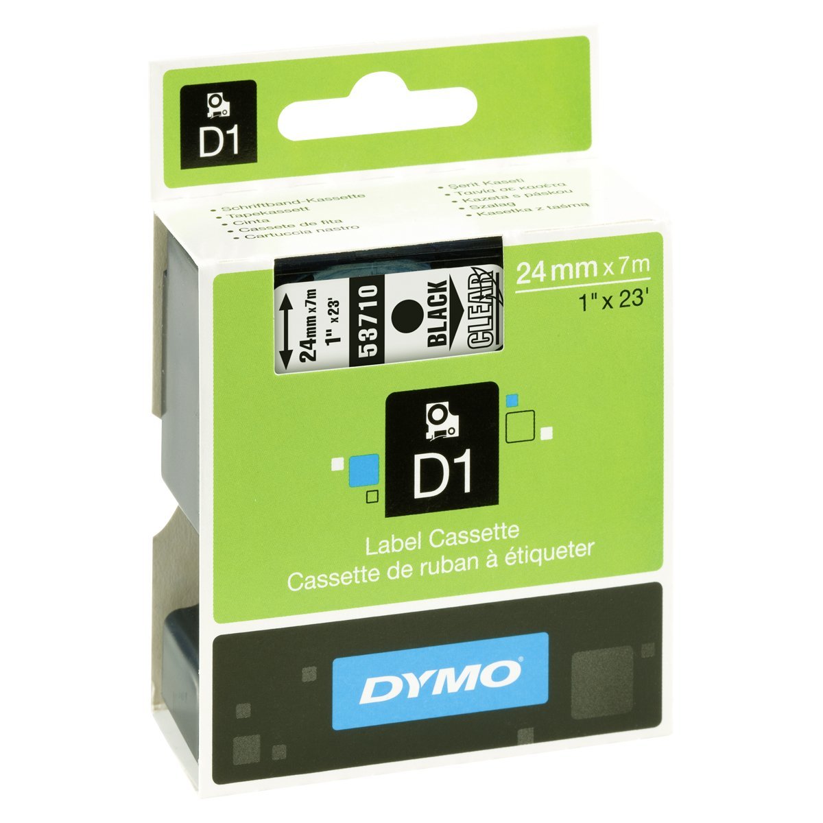 DYMO D1 Label Tape Flexible Nylon Black on White S0718040 (W)12mm x (L)3.5Mtr