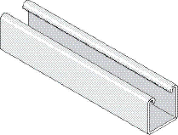 Unistrut Channel Support Plain Hot Dip Galvanised Steel P1000HX3 (W)41mm x (D)41mm x (L)3Mtr LENGTH
