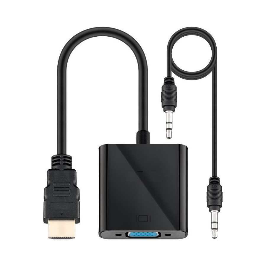 HDMI to VGA Convertor 3.5mm Audio Out Black