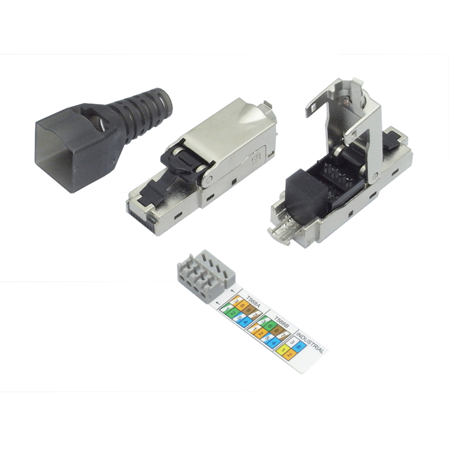 Ultima Field Termination RJ45 Plug 8P8C Cat6A Shielded Round 6-9mm 22-27AWG Stranded 22-26AWG Solid