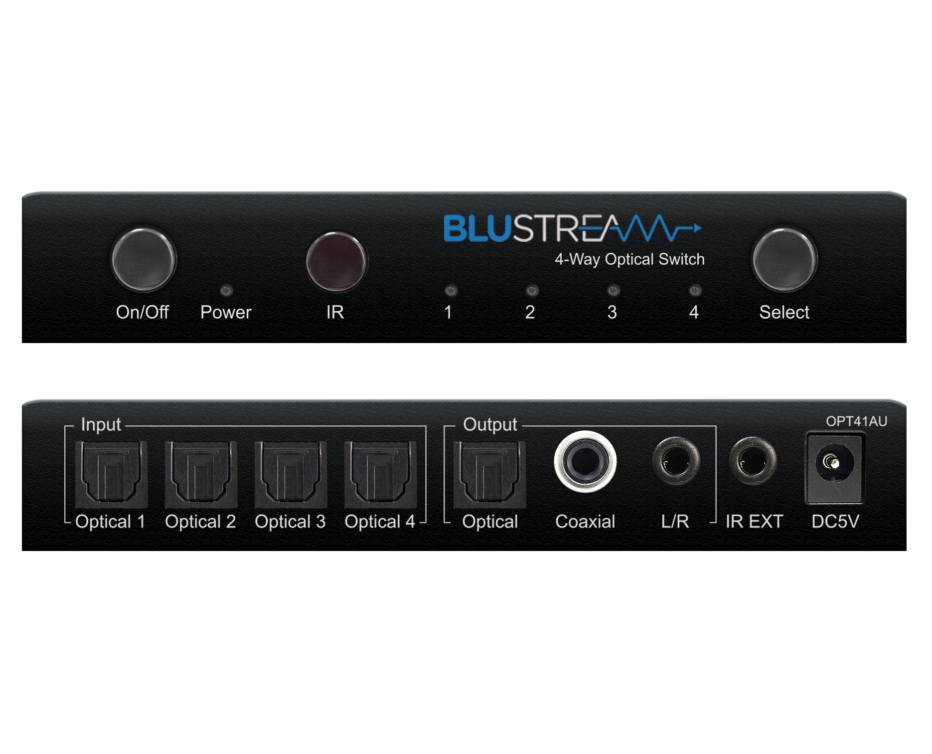 Blustream Optical Switch OPT41AU 4 Way Black S/PDIF