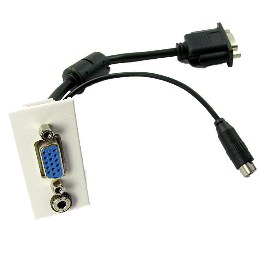 SVGA Euro Module Fly Lead With 3.5mm Audio Jack White