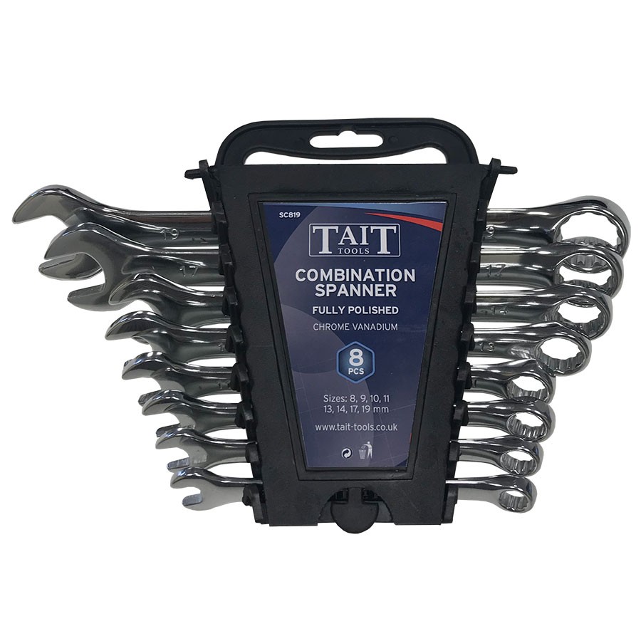 Tait Tools Combination Spanner Set 8mm-19mm 8 Piece SC819 SET