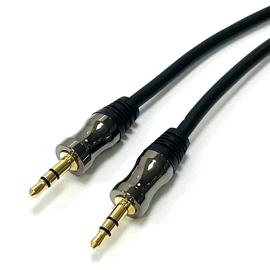 Nexxia Audio Jack Lead 3.5mm Stereo Gold Plated Black (L)1Mtr