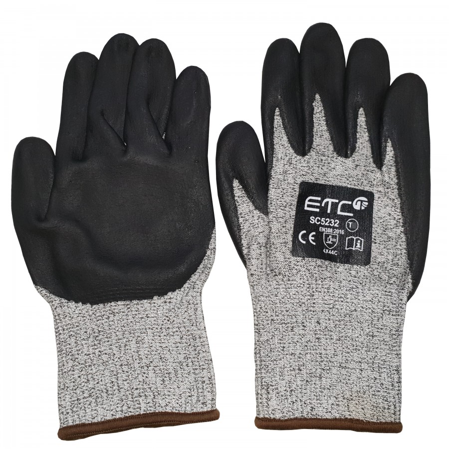 ETC Cut Resistant Gloves 4.X.4.4.C Size 10 (XL) Grey PAIR