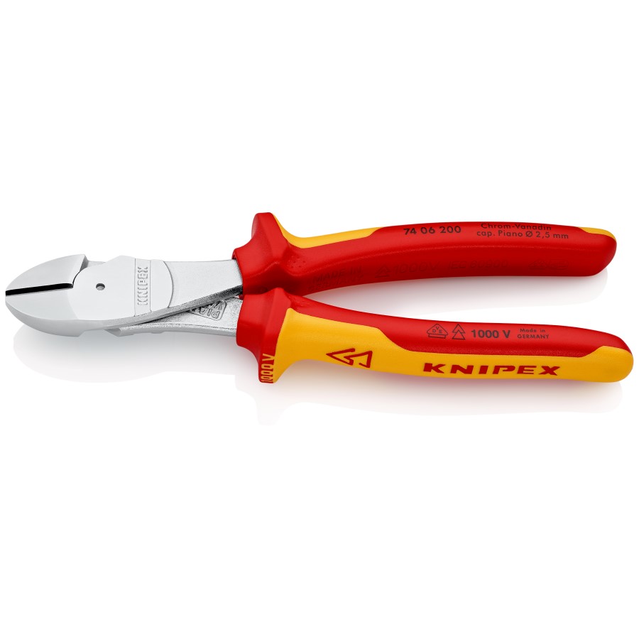 Knipex VDE High Leverage Diagonal Side Cutters 74 06 200 (L)200mm